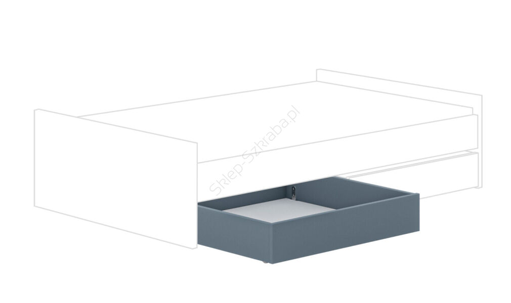Pojemnik na pościel wysuwany z kółkami do miękkiej podłogi (1/2) PAIDI Little Flo matowy niebieski (1738808)