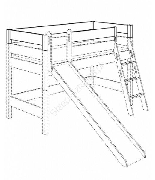 Osłonka łóżka wszystkie ścianki 2 wejścia PAIDI Sten Solidny dąb (90x200)(2186014)